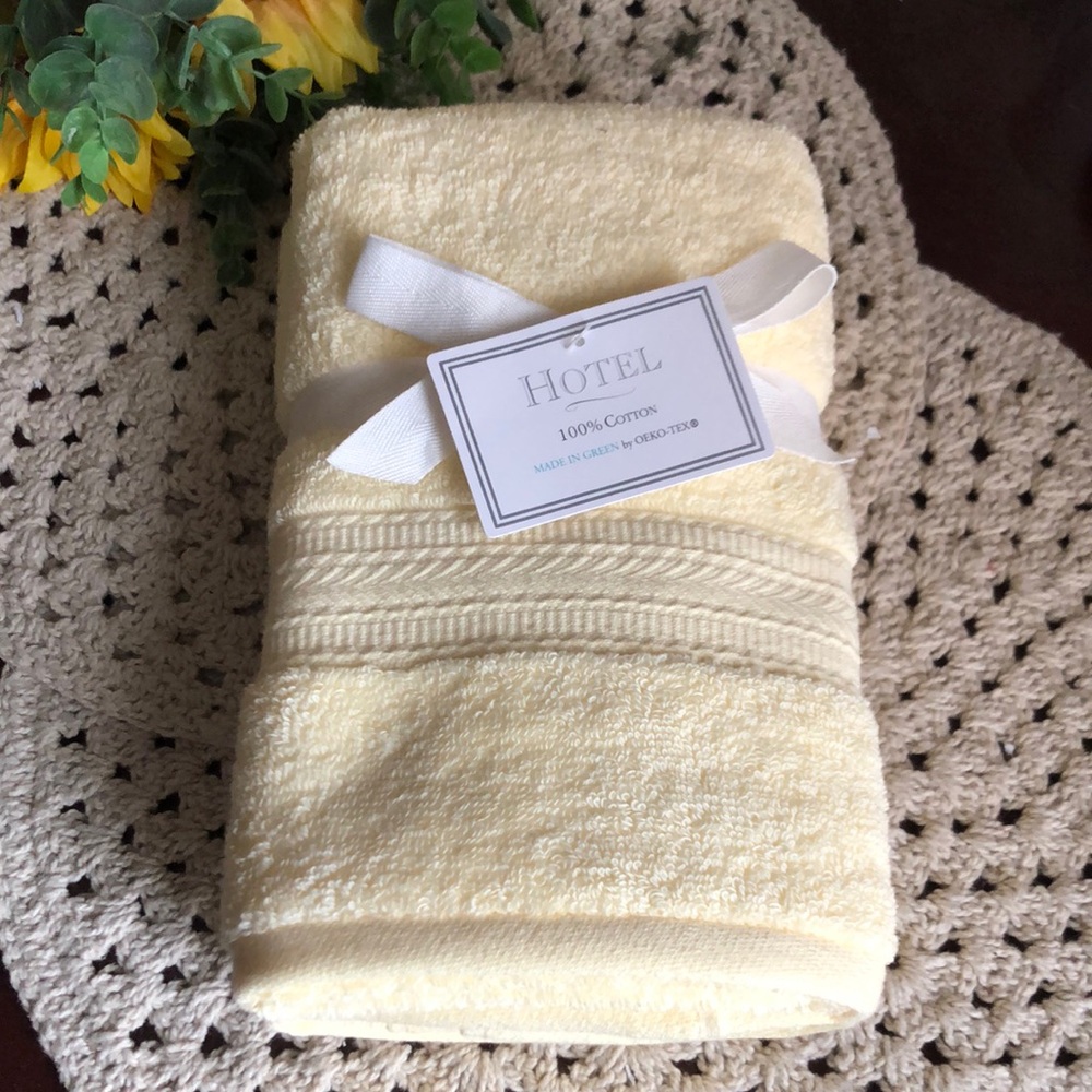 Hotel Bath YELLOW Cotton Hand Towels